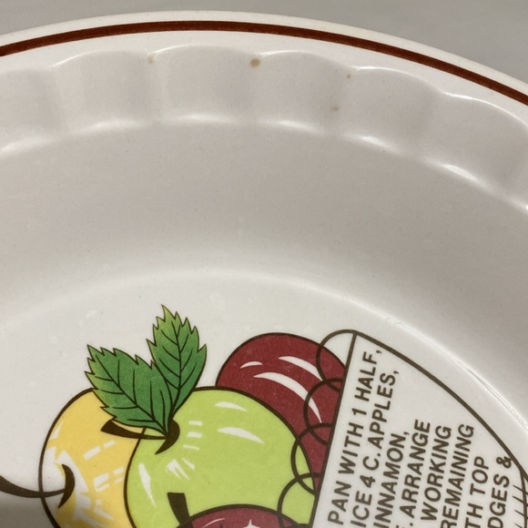 Manoir Collection Apple Pie Plate, Vintage Ceramic Pie Recipe Deep Baking Dish - Picture 10 of 11